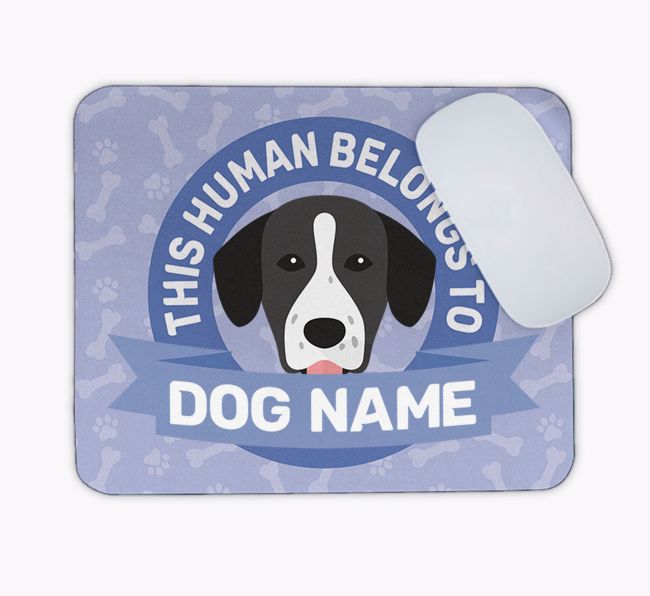 This Human Belongs To...: Personalised {breedFullName} Mouse Mat